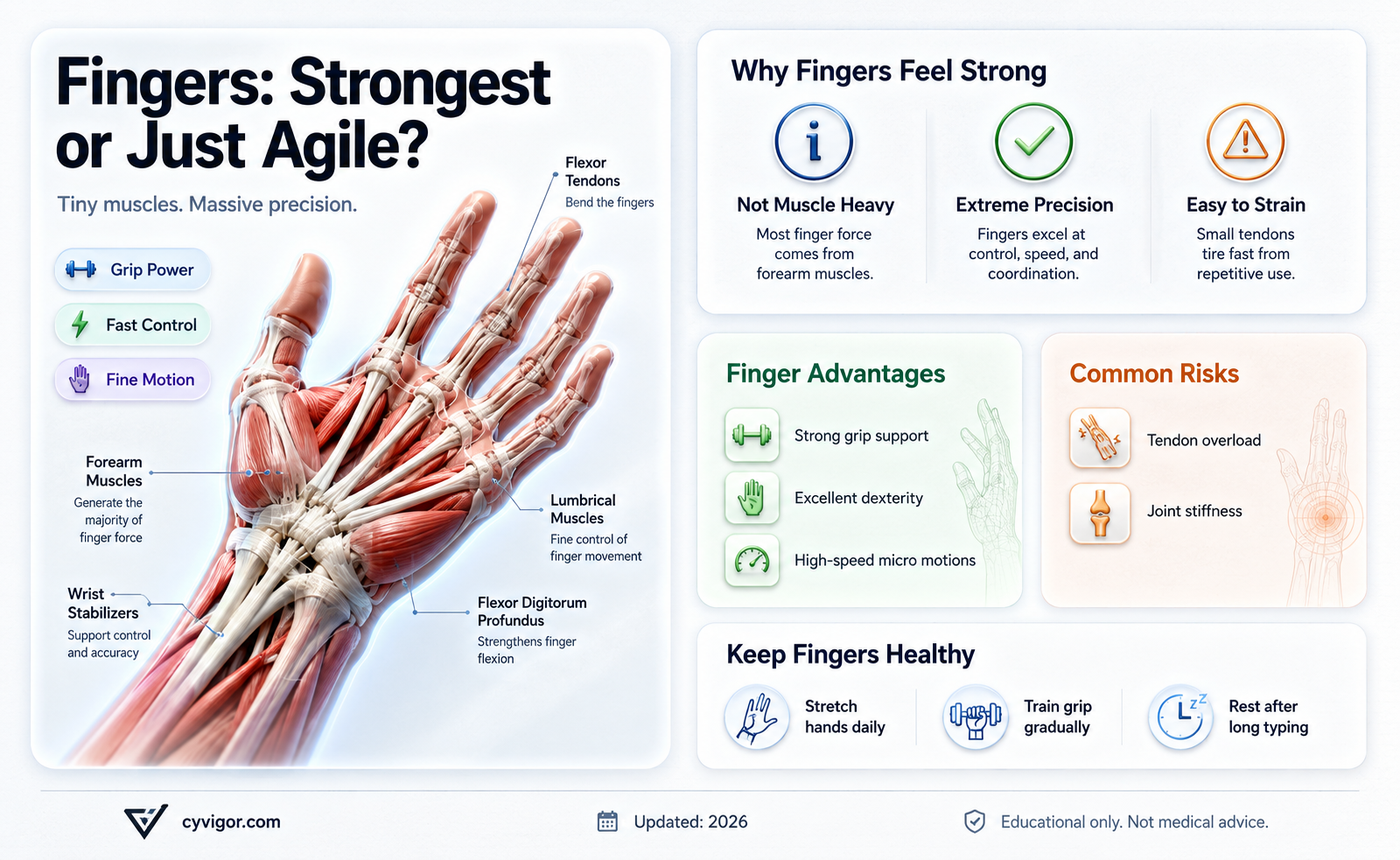 are fingers the strongest muscles