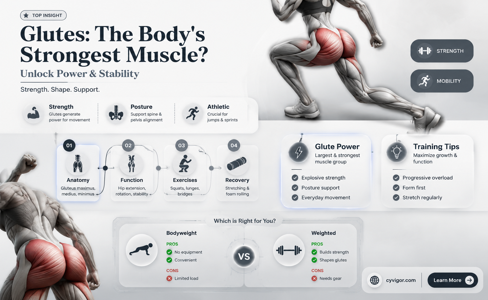 are glutes the strongest muscle