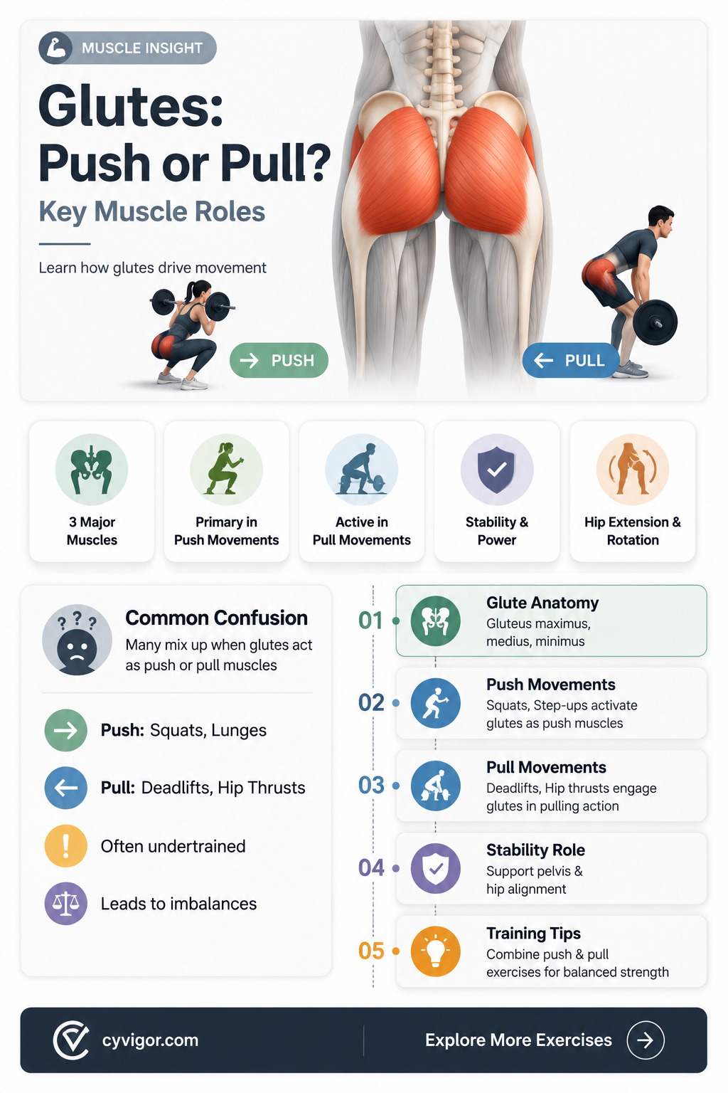 are glutes a push or pull muscle