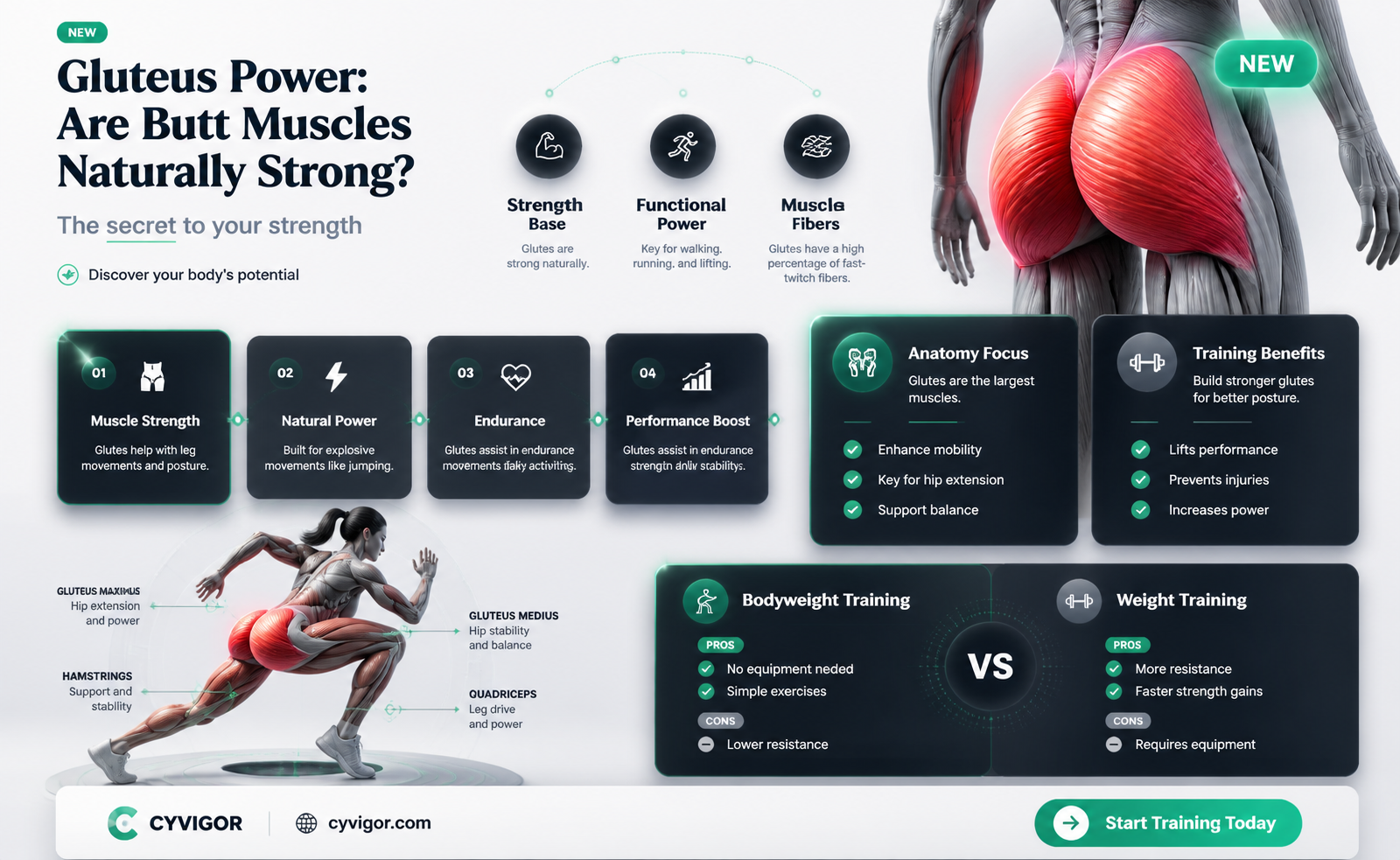 are butt muscles naturally stronng