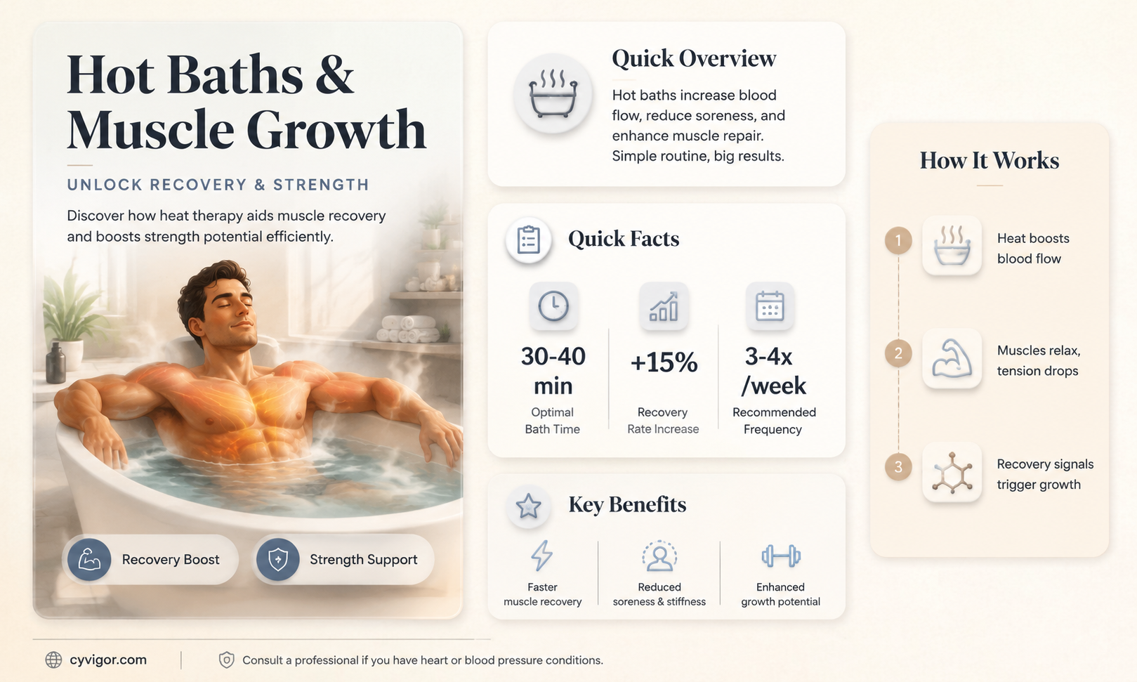 are hot baths good for muscle growth