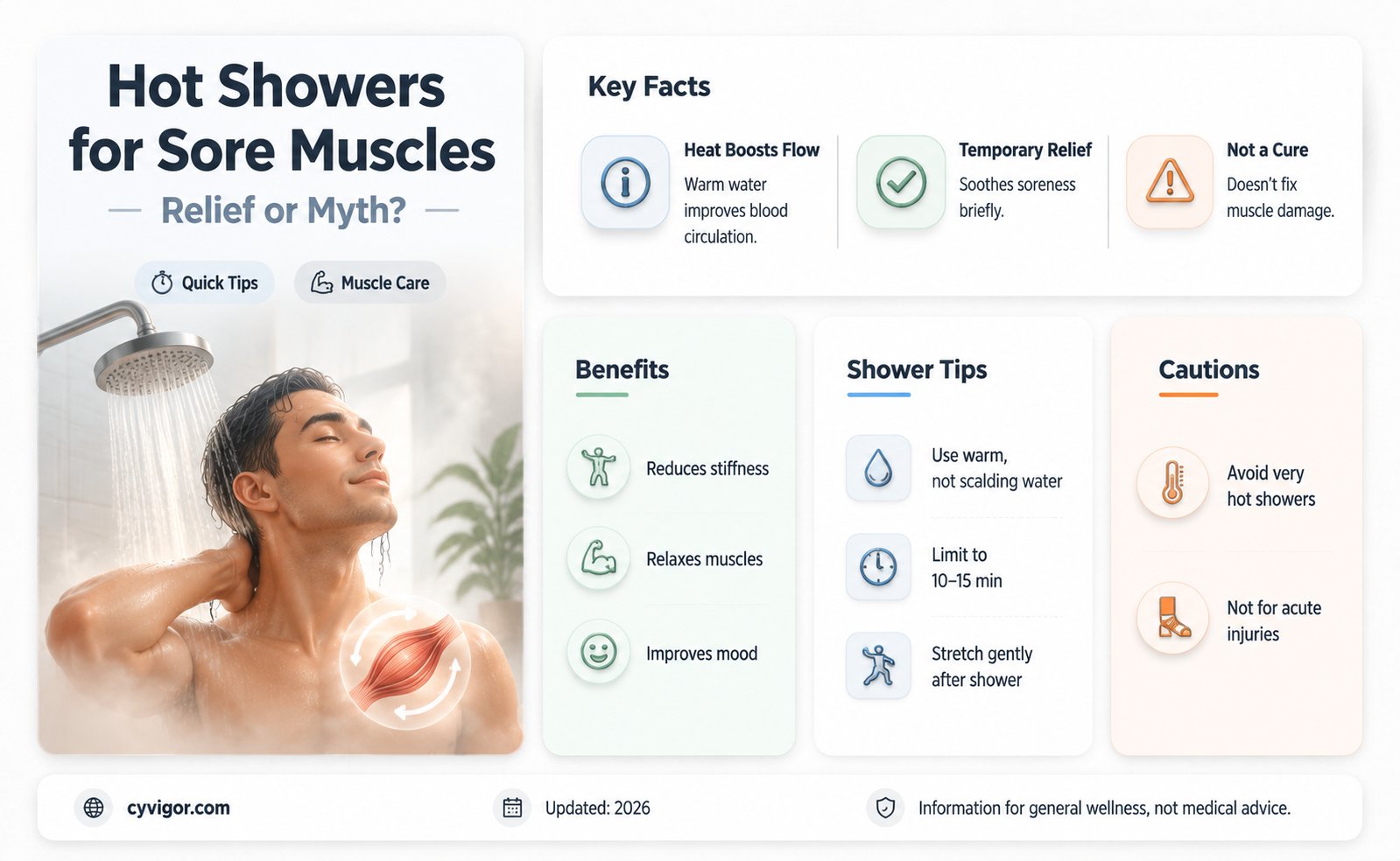 are hot showers good for sore muscles