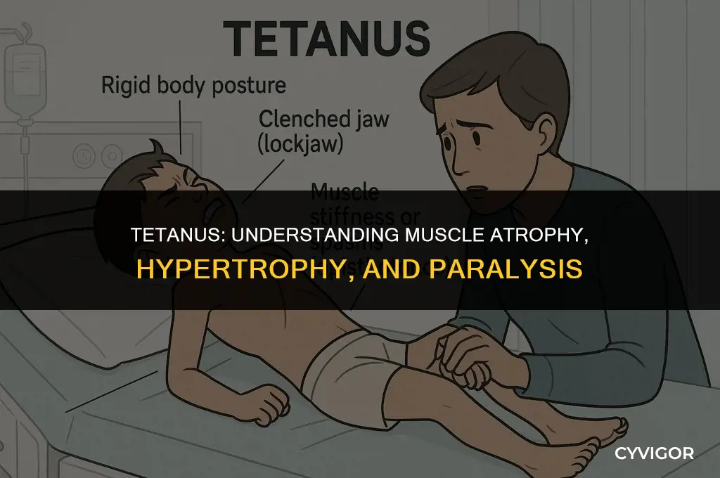 how does tetanus affect hypertrophy atrophy or paralysis of muscles
