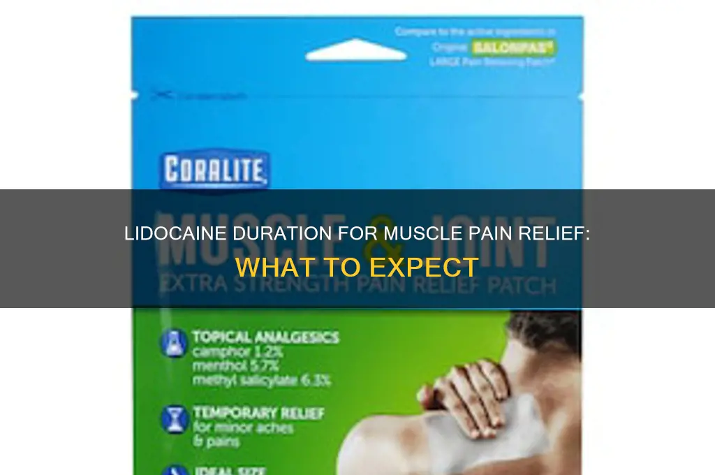 how long does lidocaine last for sore muscles