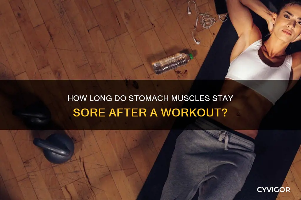 how long stomach muscles sore