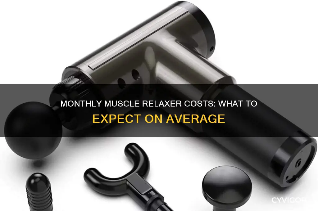 how much average cost of one month of muscle relaxer
