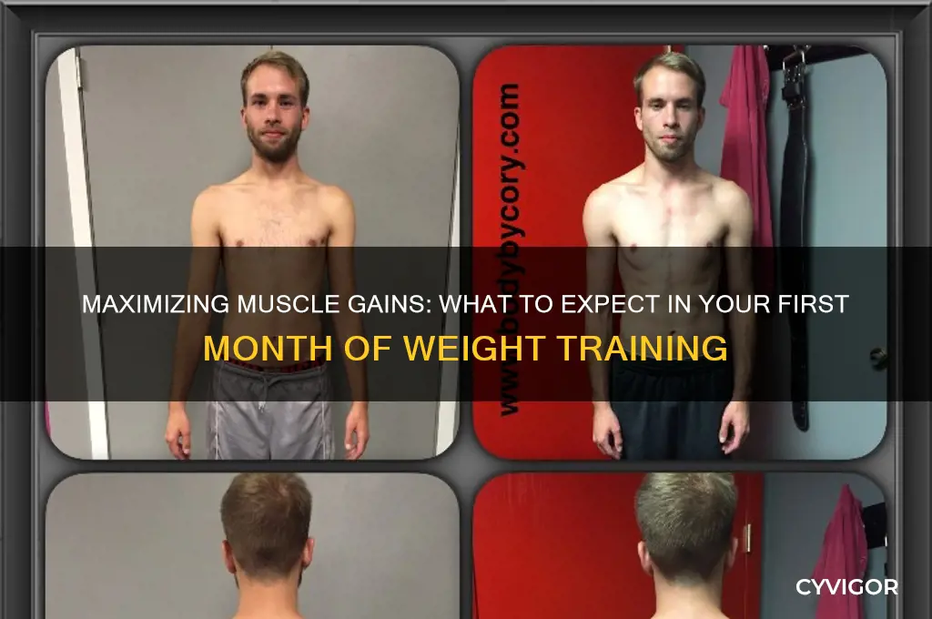 how much muscle can i gain 1 st month weighttraining