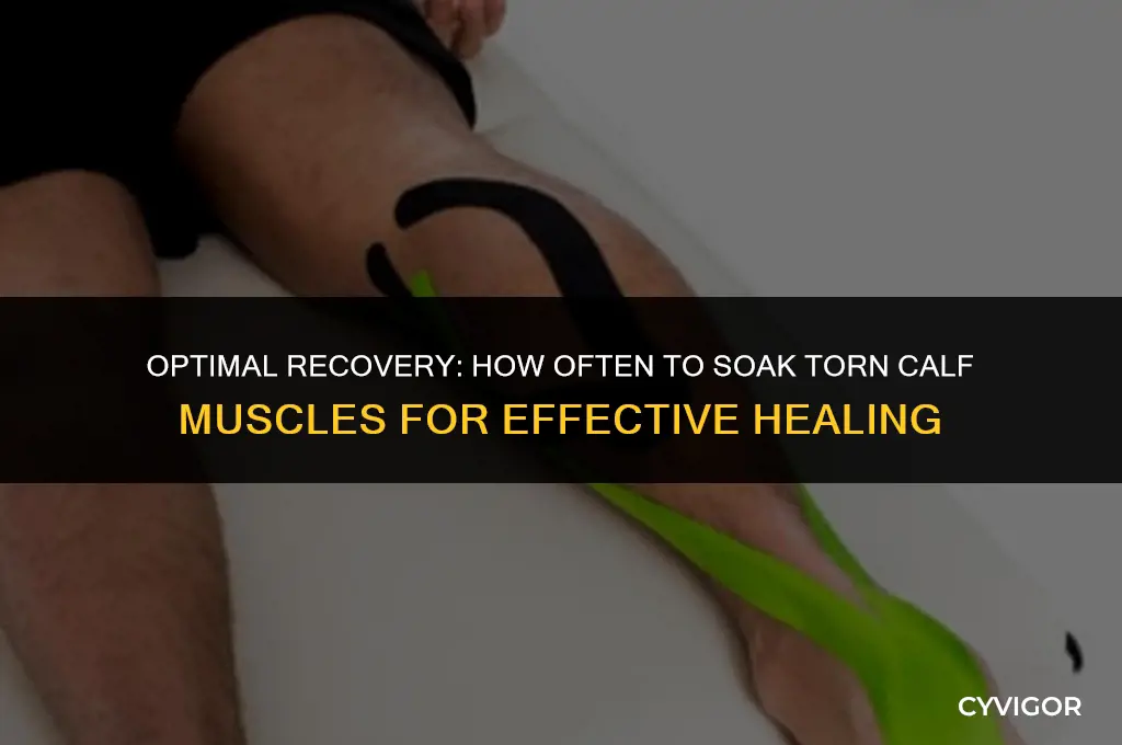 how often should you soak torn calf muscles