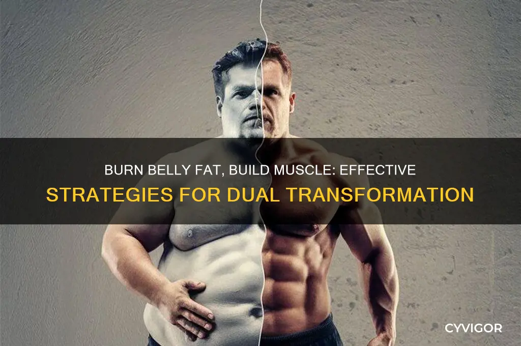 how to cut down om stomach fat while gaining muscle