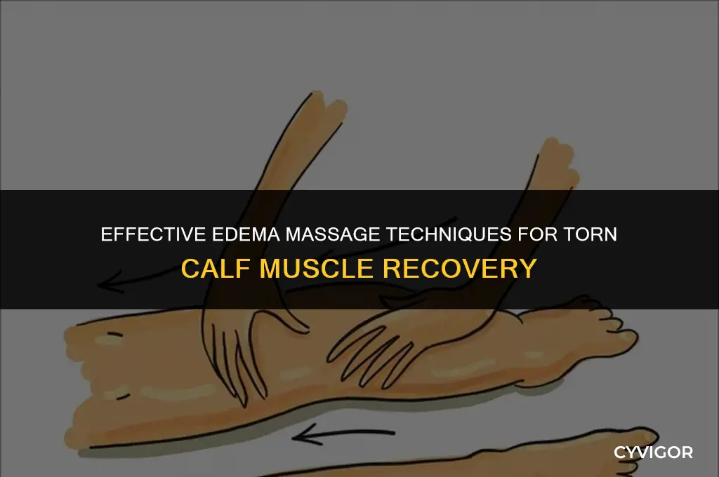 how to do edema massage for a torn calf muscle
