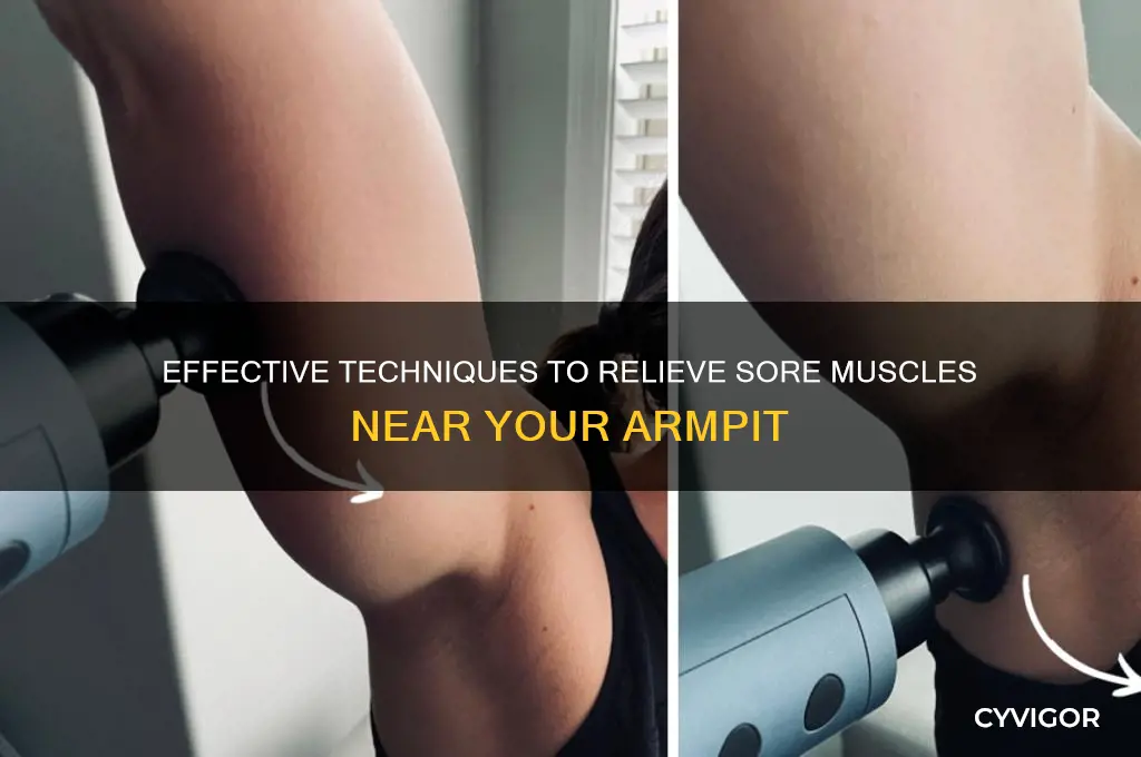 how to massage sore muscle next to armpit