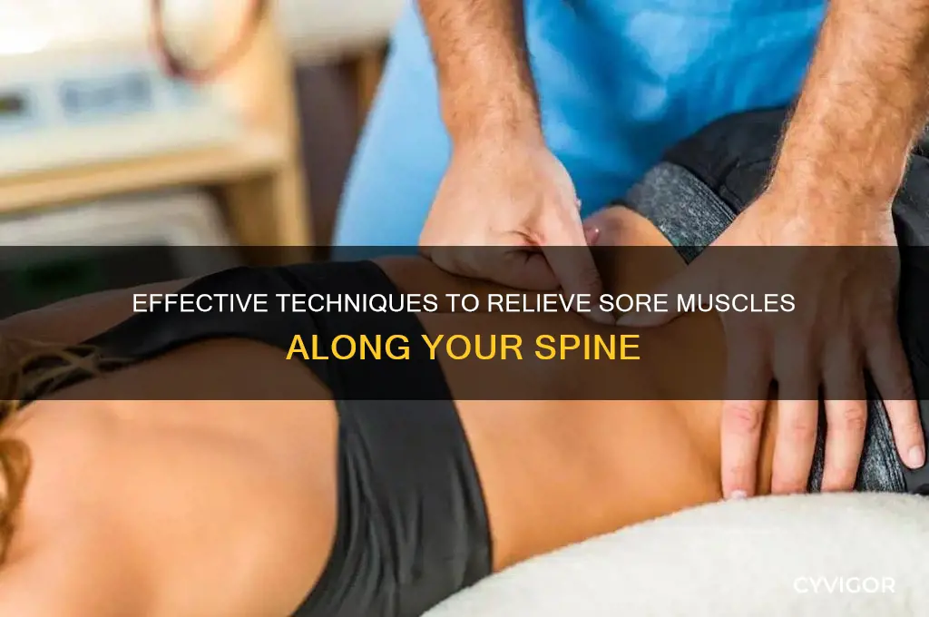 how to massage sore muscles next to spine