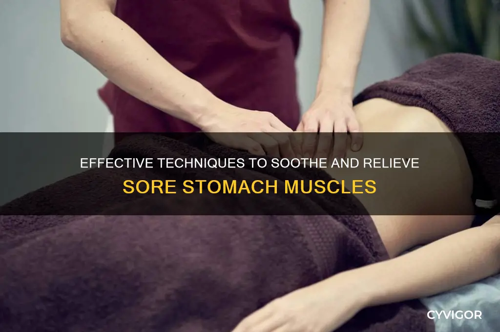 how to massage sore stomach muscles