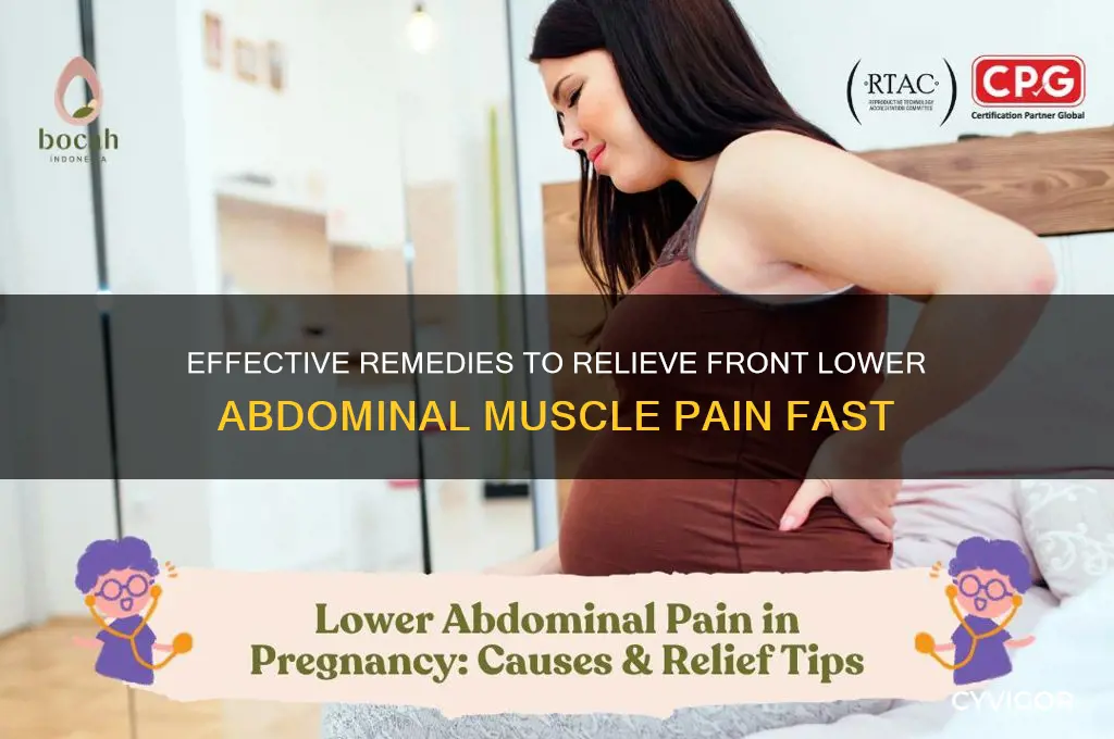 how to relieve muscle pain in front lower abdominal