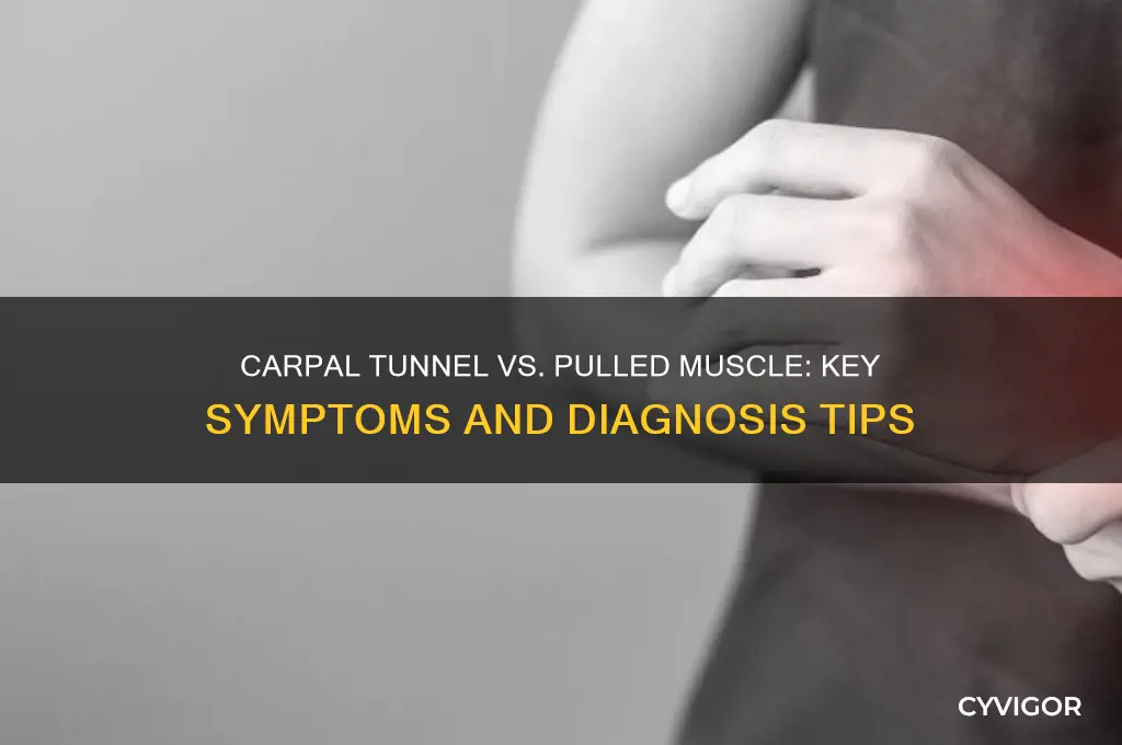 how to tell carpal tunnel from a pulled muscle