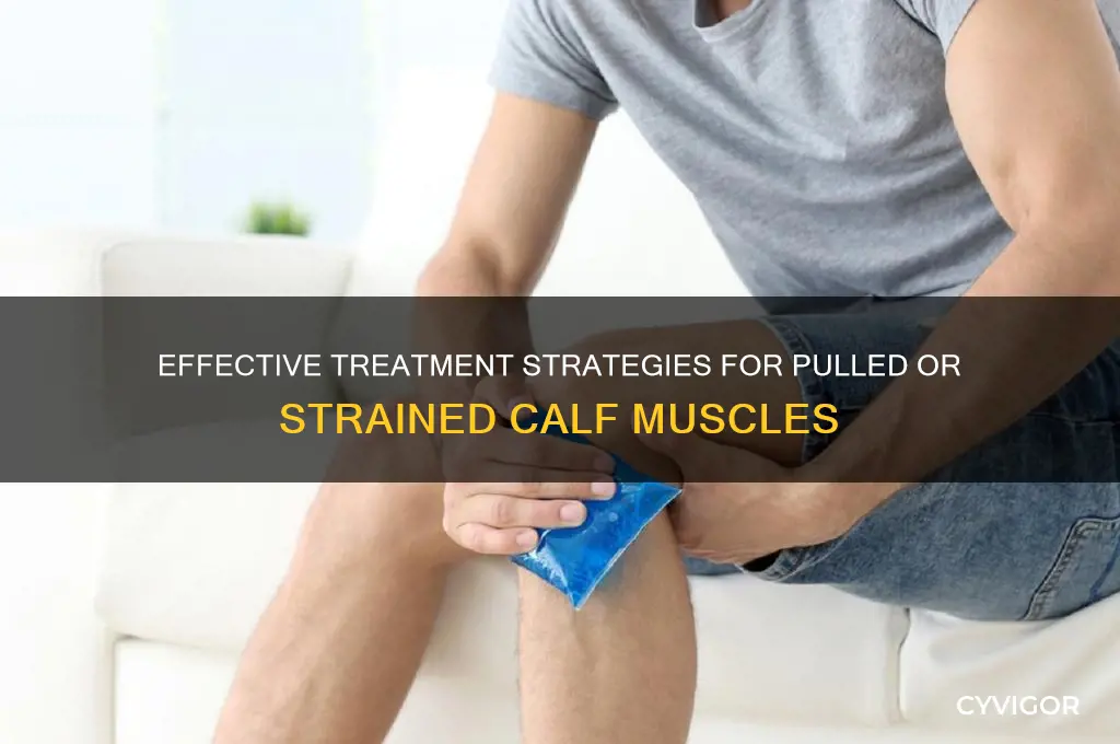 how to treat a pulled strained calf muscle