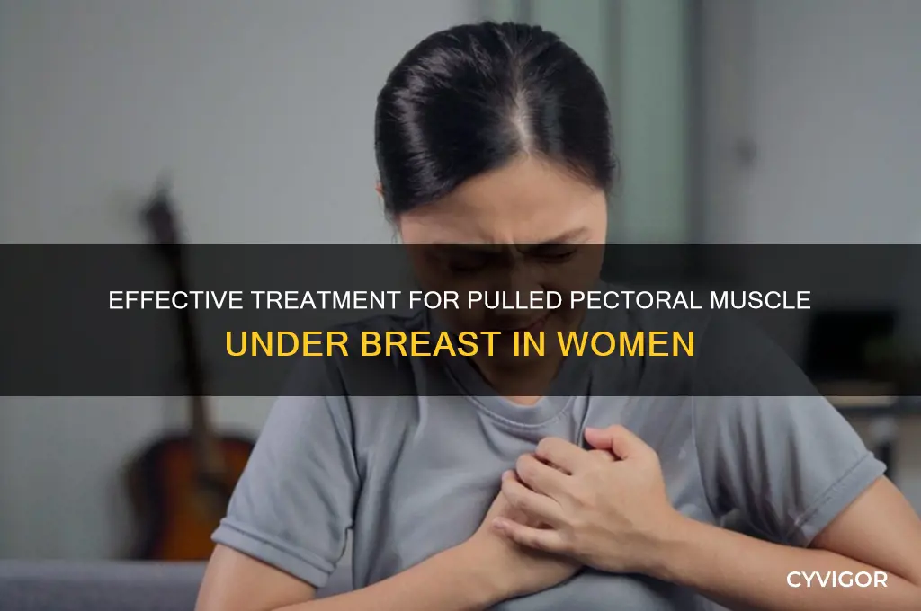how to treat pulled pectoral muscle under breast in woman
