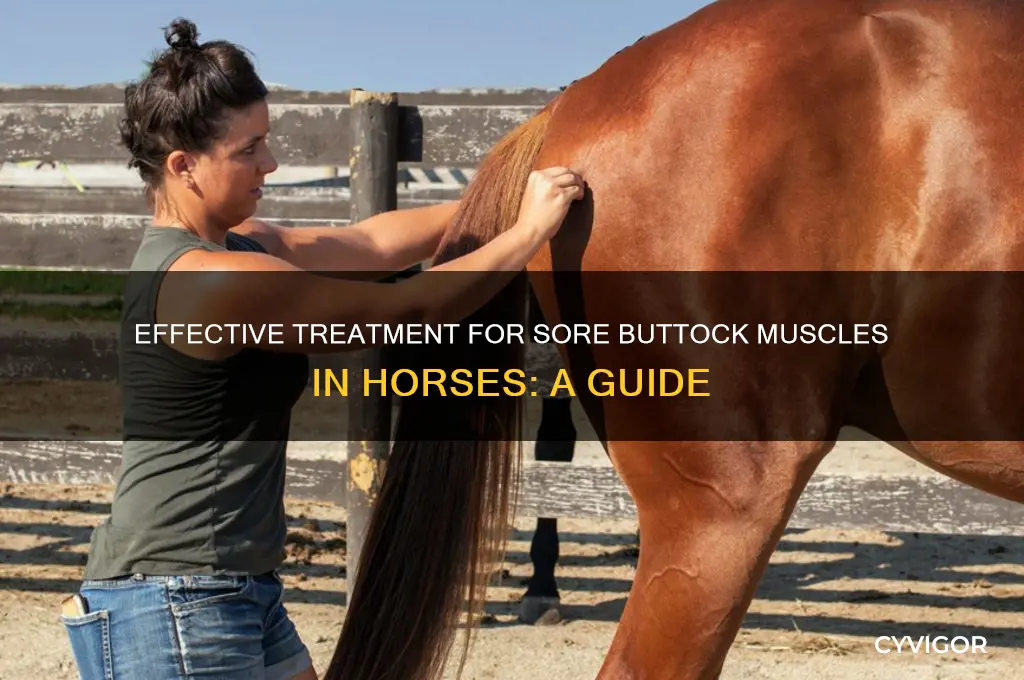 how to treat sore buttock muscles on a horse