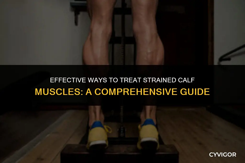 how to treat strained calf muscles