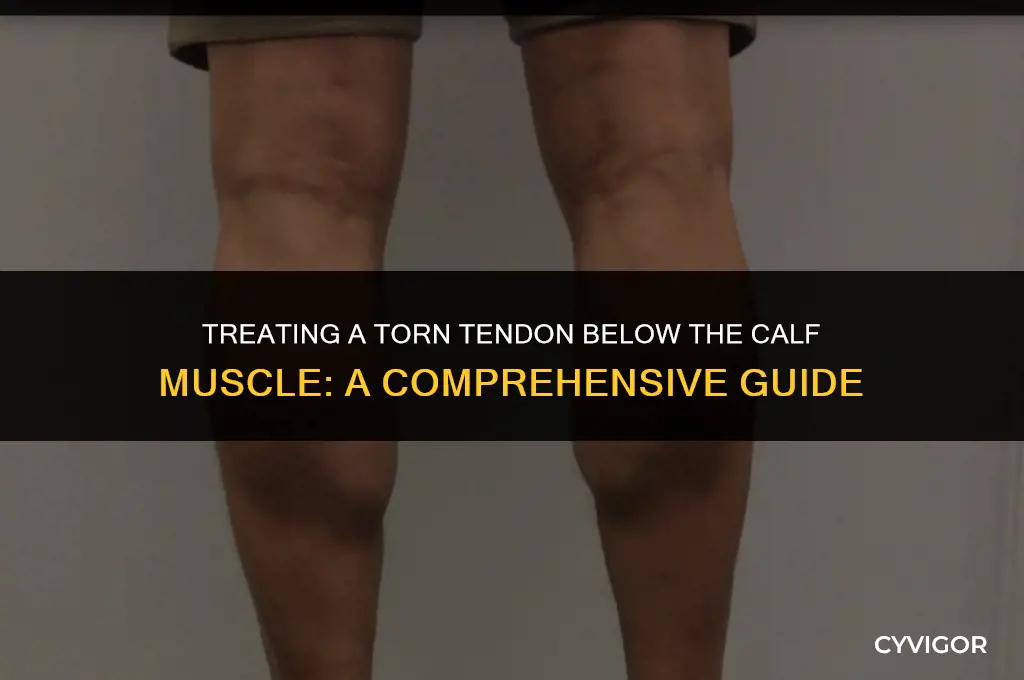 how to treat torn tendon below calf muscle