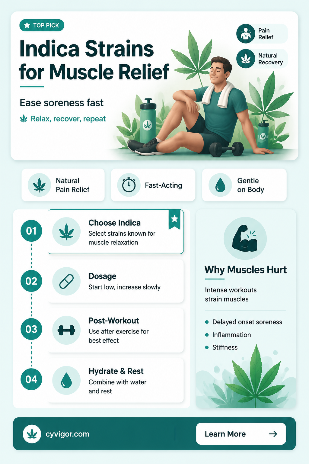 are indicas good for sore muscles
