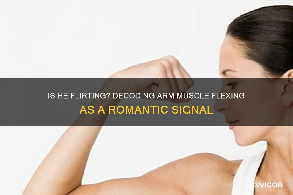 is a guy rubbing his arm muscles hitting on you