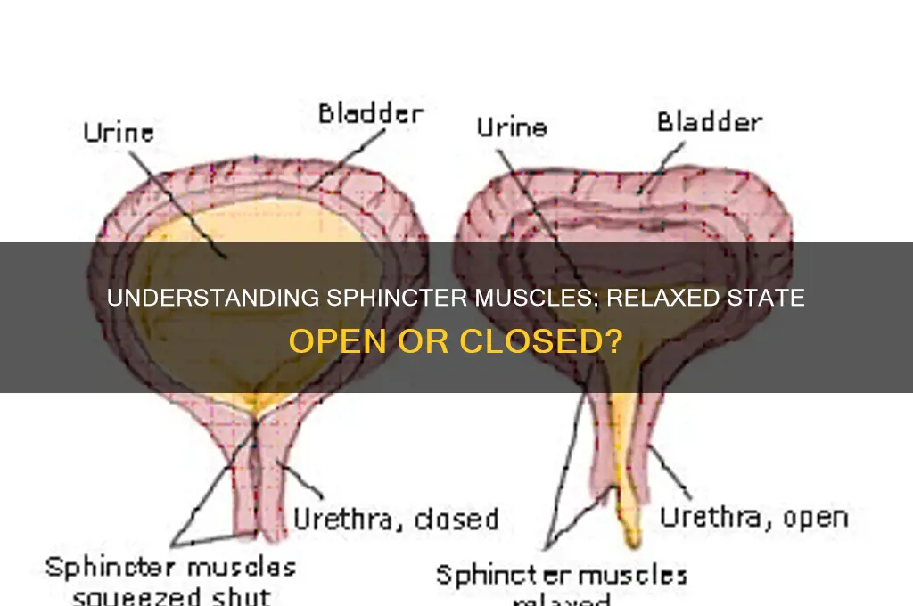 is a sphincter muscle open or closed when relaxed