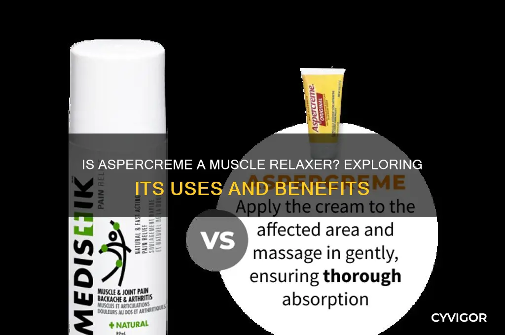 is aspercreme a muscle relaxer
