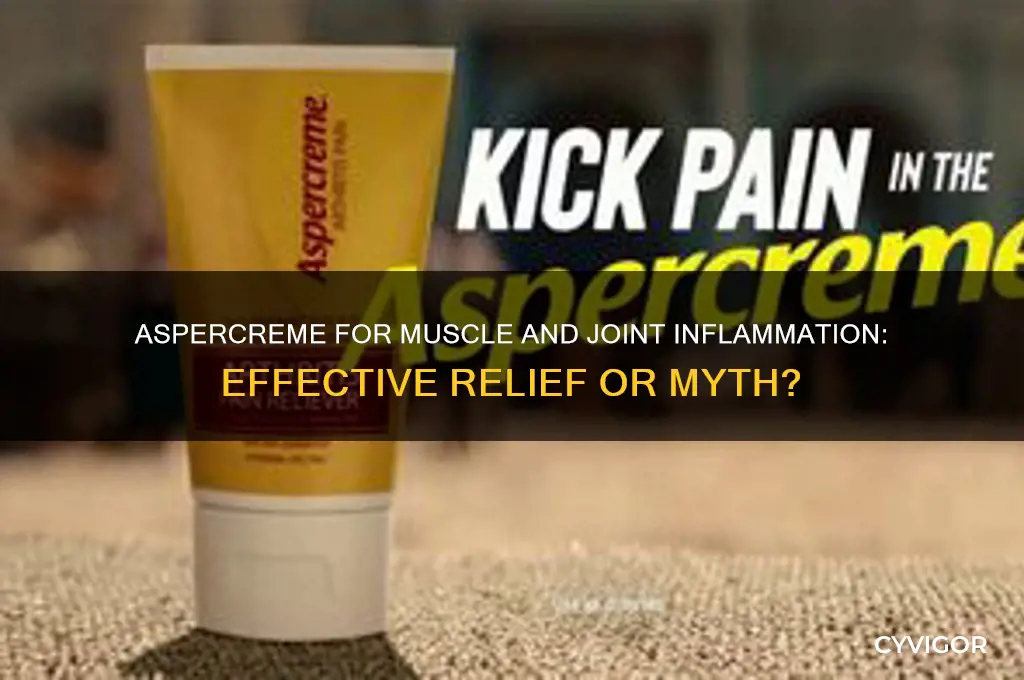 is aspercreme good for muscle and joint inflammation