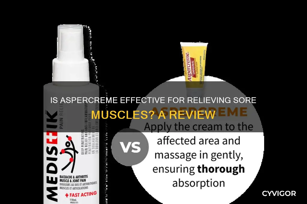 is aspercreme good for sore muscles