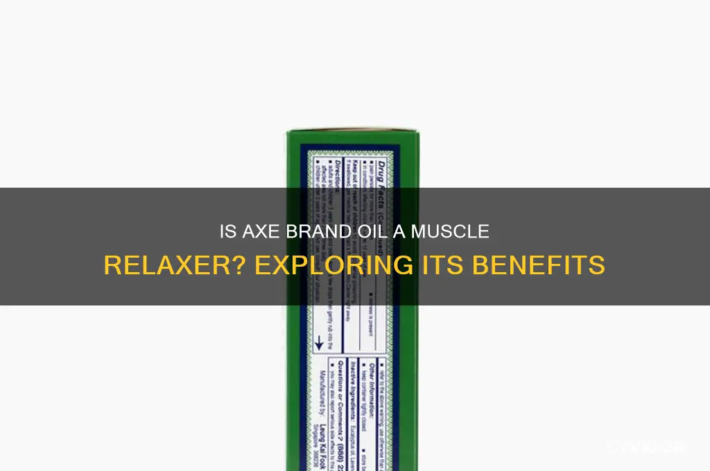 is axe brand oil a muscle relaxer