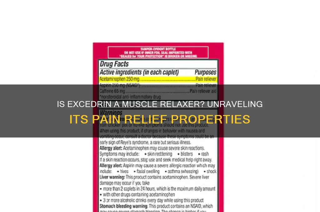 is excedrin a muscle relaxer