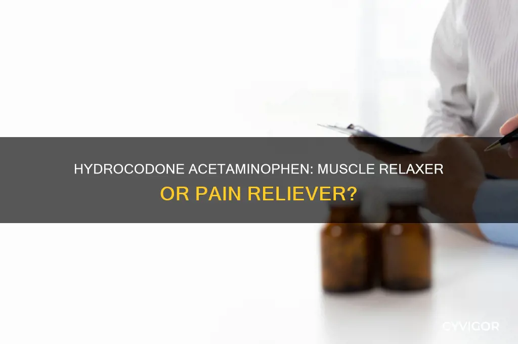 is hydrocodone acetaminophen a muscle relaxer