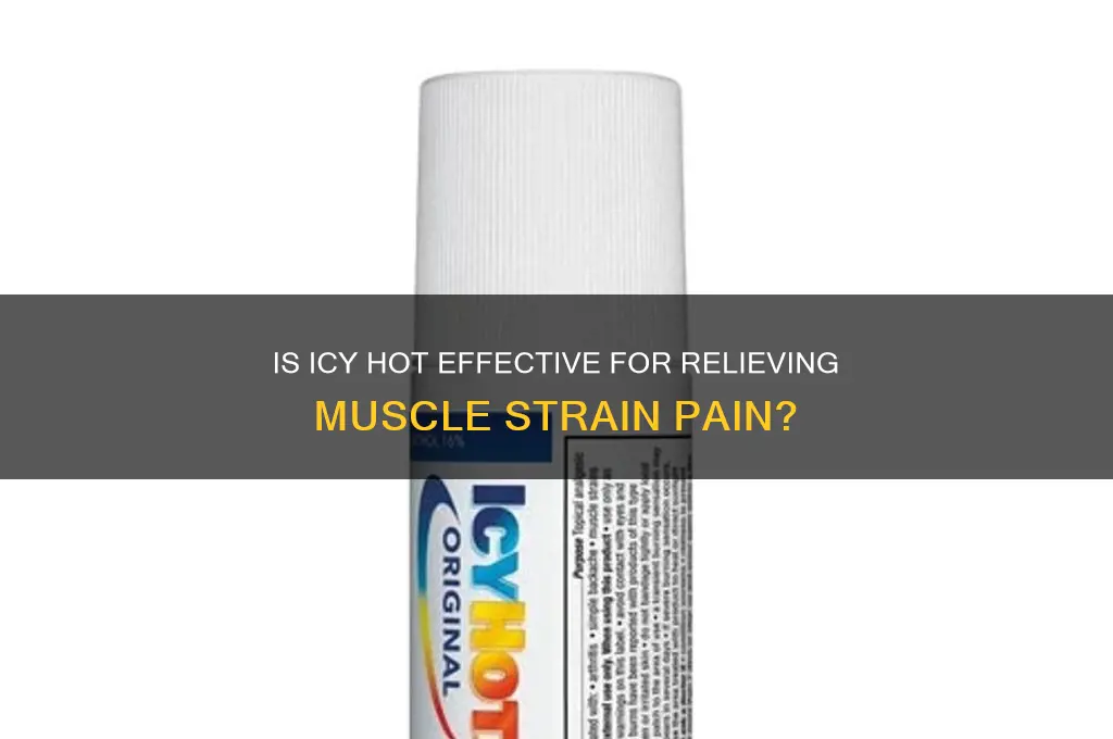 is icy hot good for muscle strain