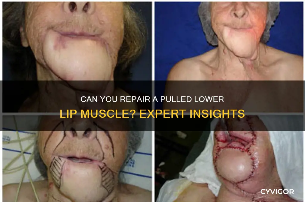 is it possible to repair muscle pull lower lip