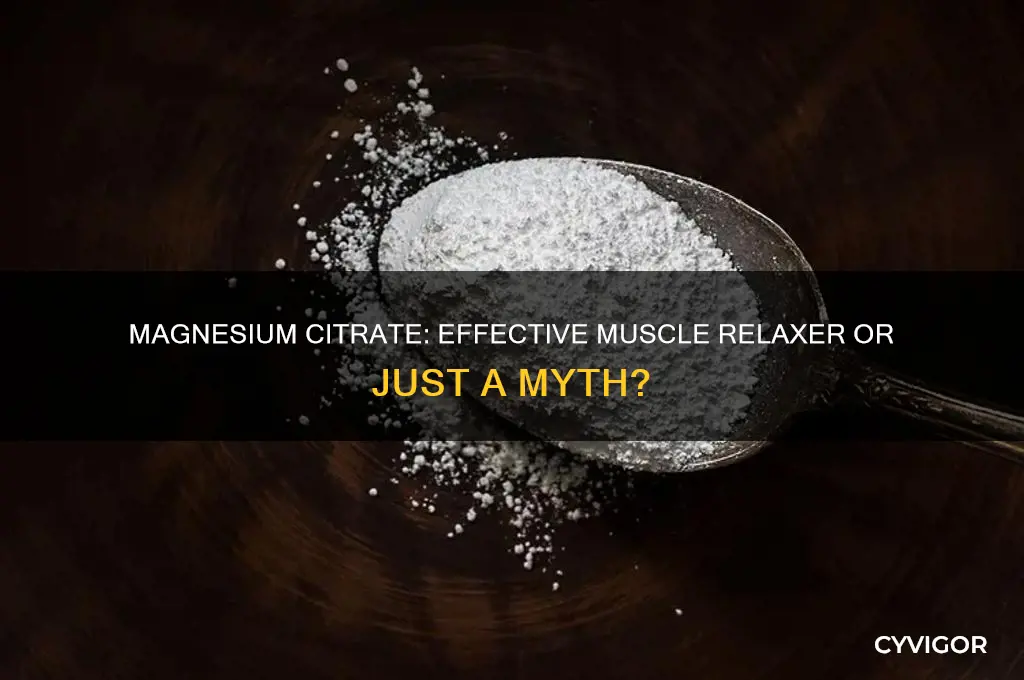 is magnesium citrate a muscle relaxer