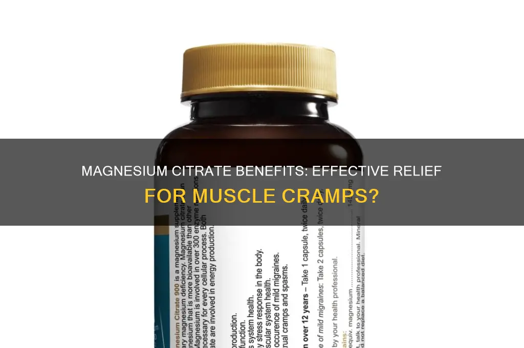 is magnesium citrate good for muscle cramps