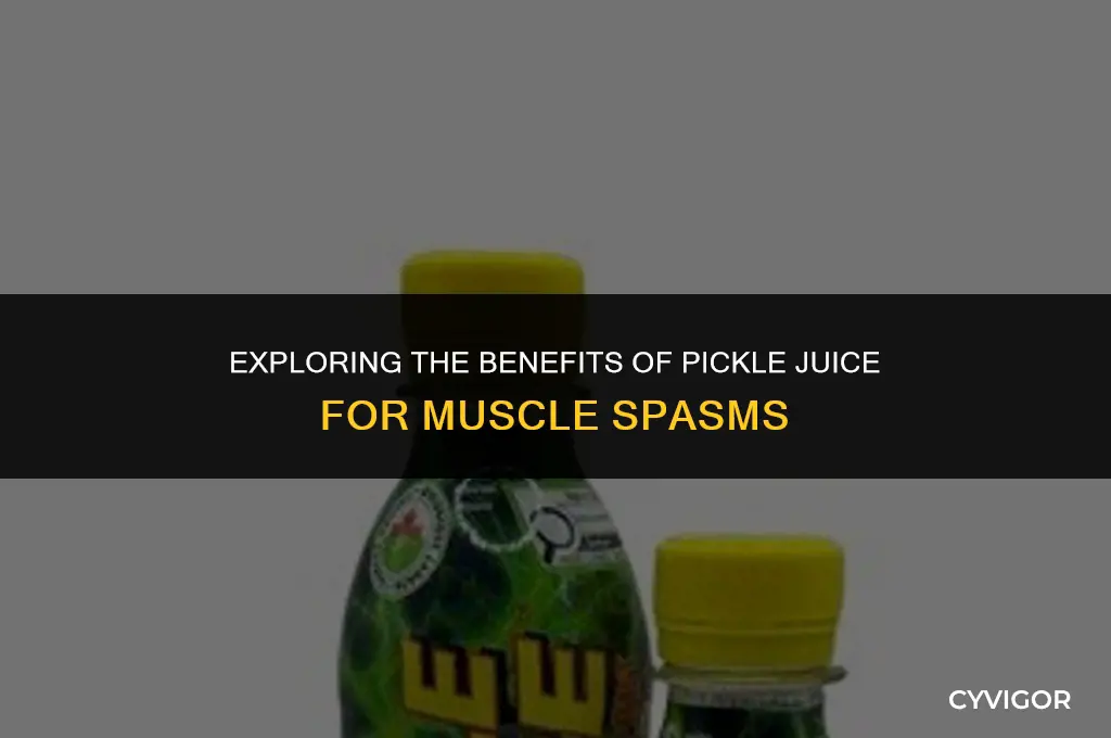 is pickle juice good for muscle spasm