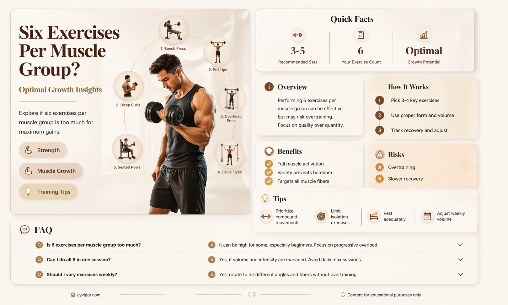 are 6 exercises per muscle group too many