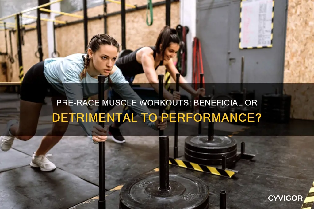 is working out muscles a day before a race bad