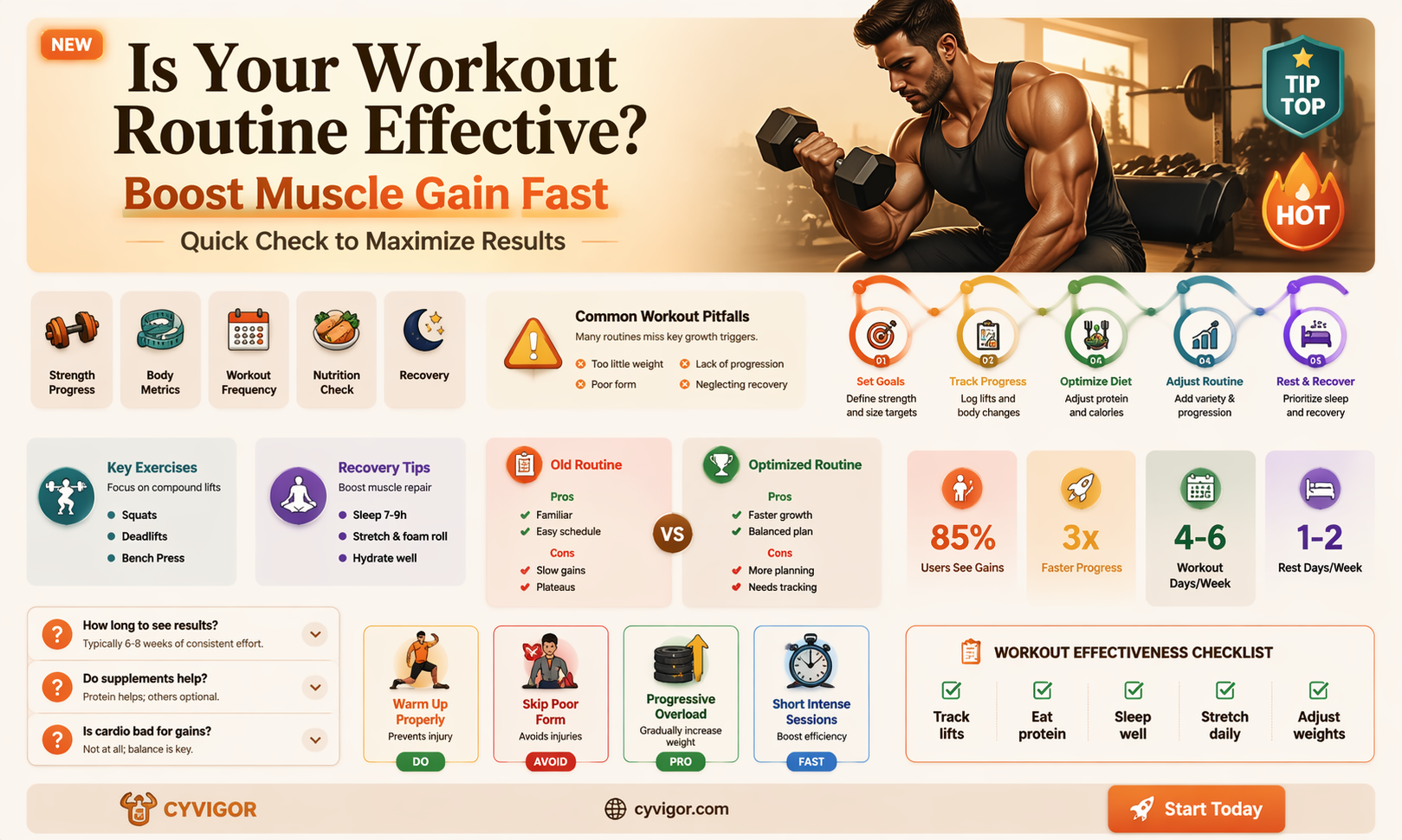 am i working out enough to gain muscle