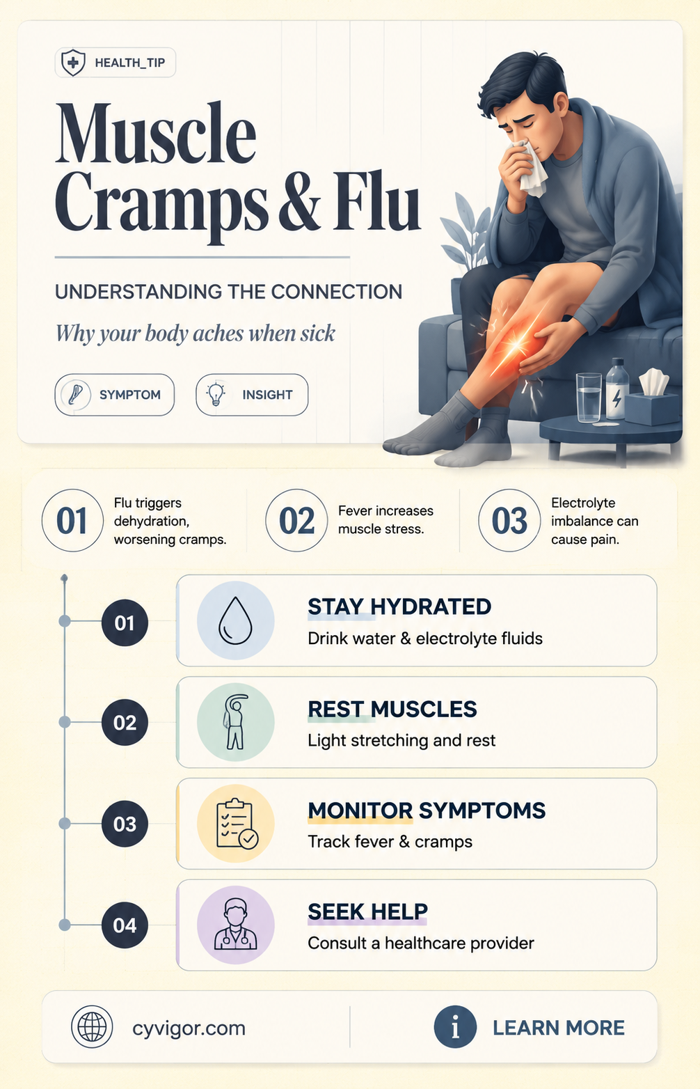 are muscle cramps a symptom of hte flu