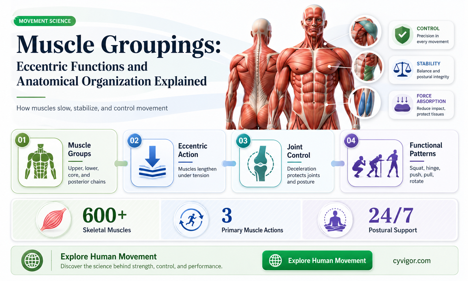 are muscles grouped together because if theuir eccentruc functiin