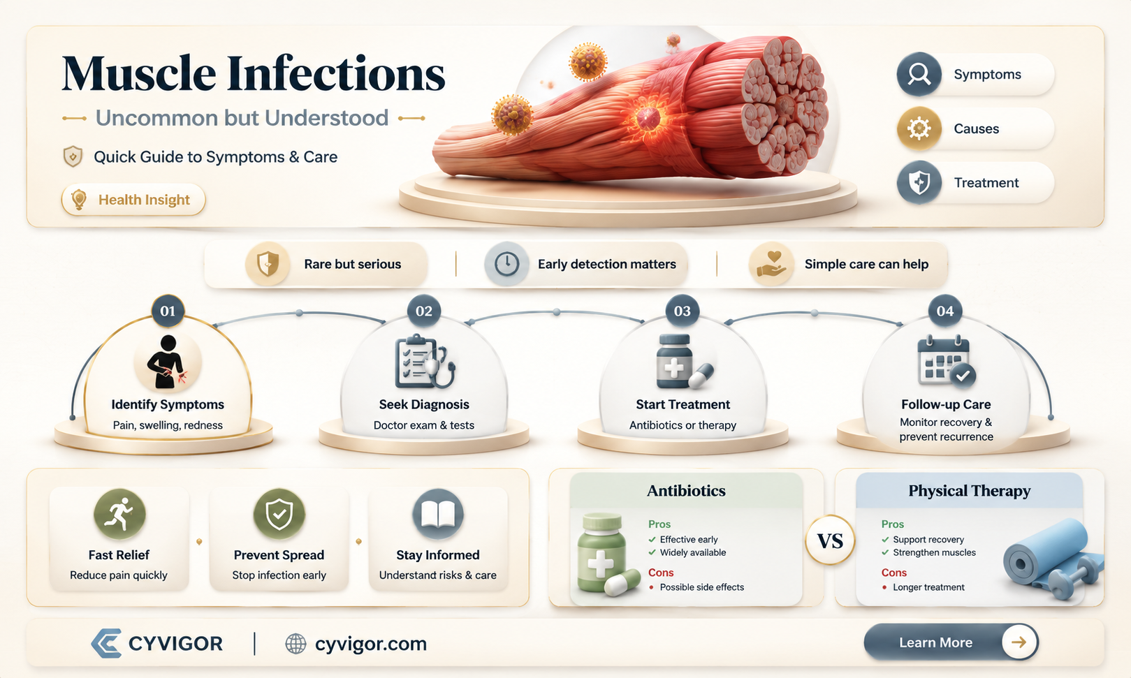 are muscle infections rare