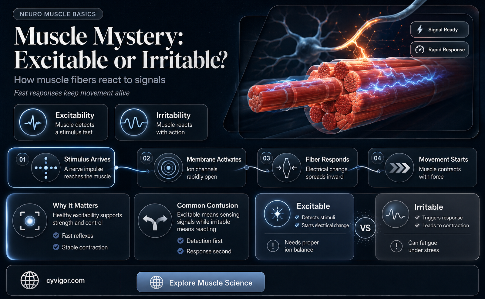 are muscles excitable or irritable