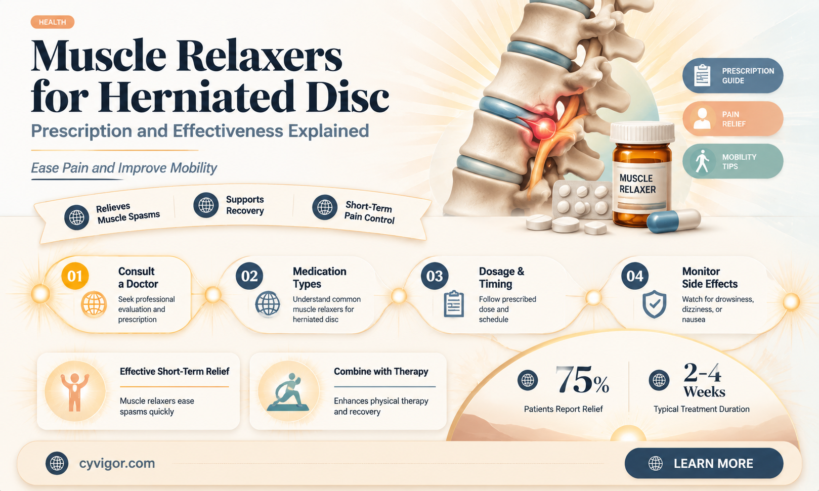are muscle relaxers prescribed for a herniated dic