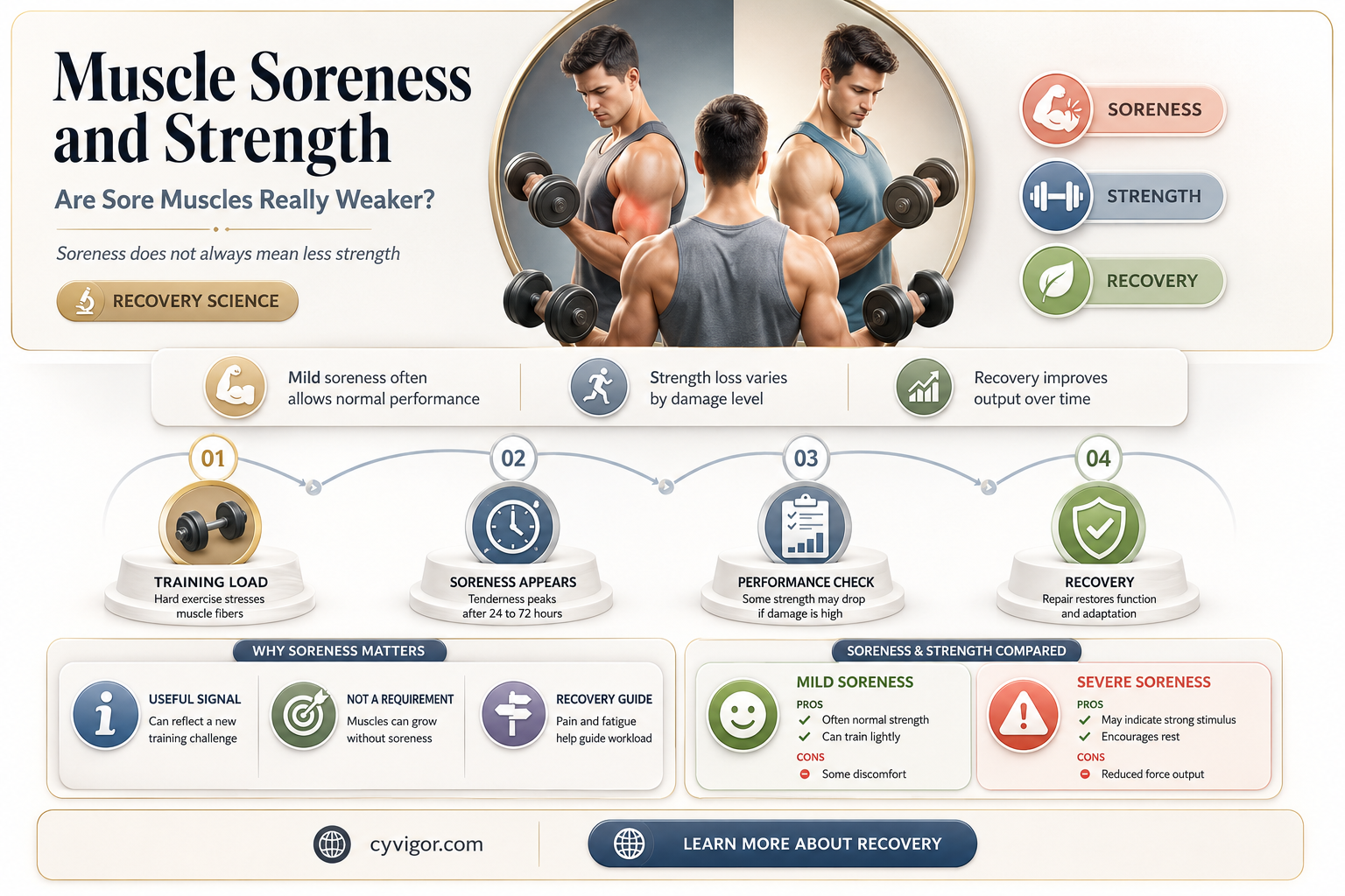 are muscles weaker when sore