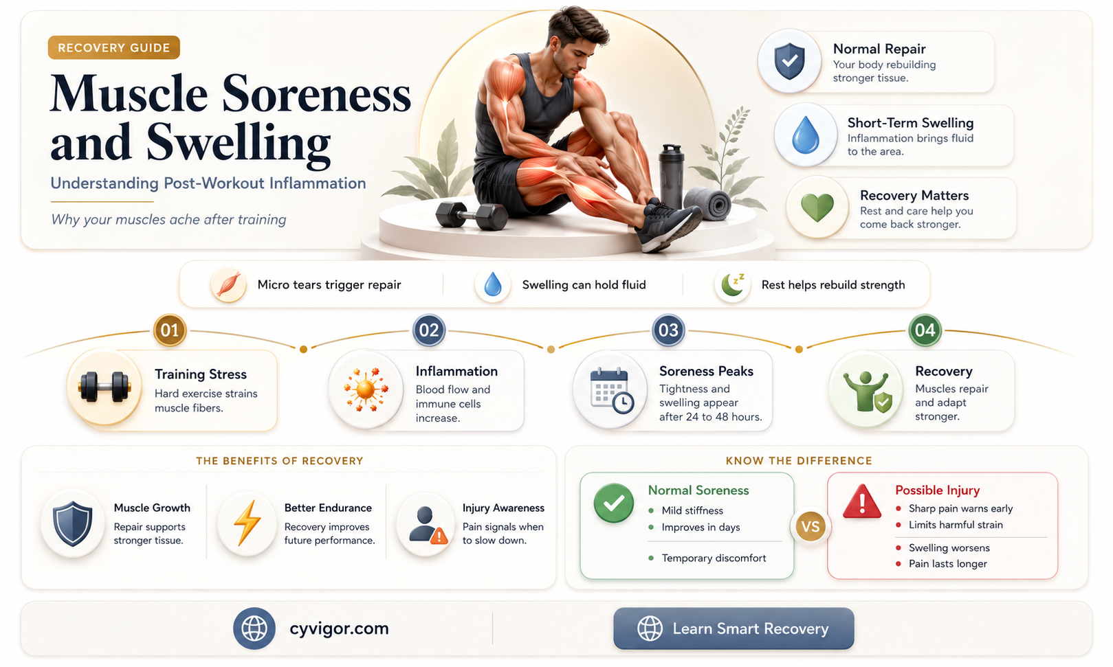are muscles swollen when sore