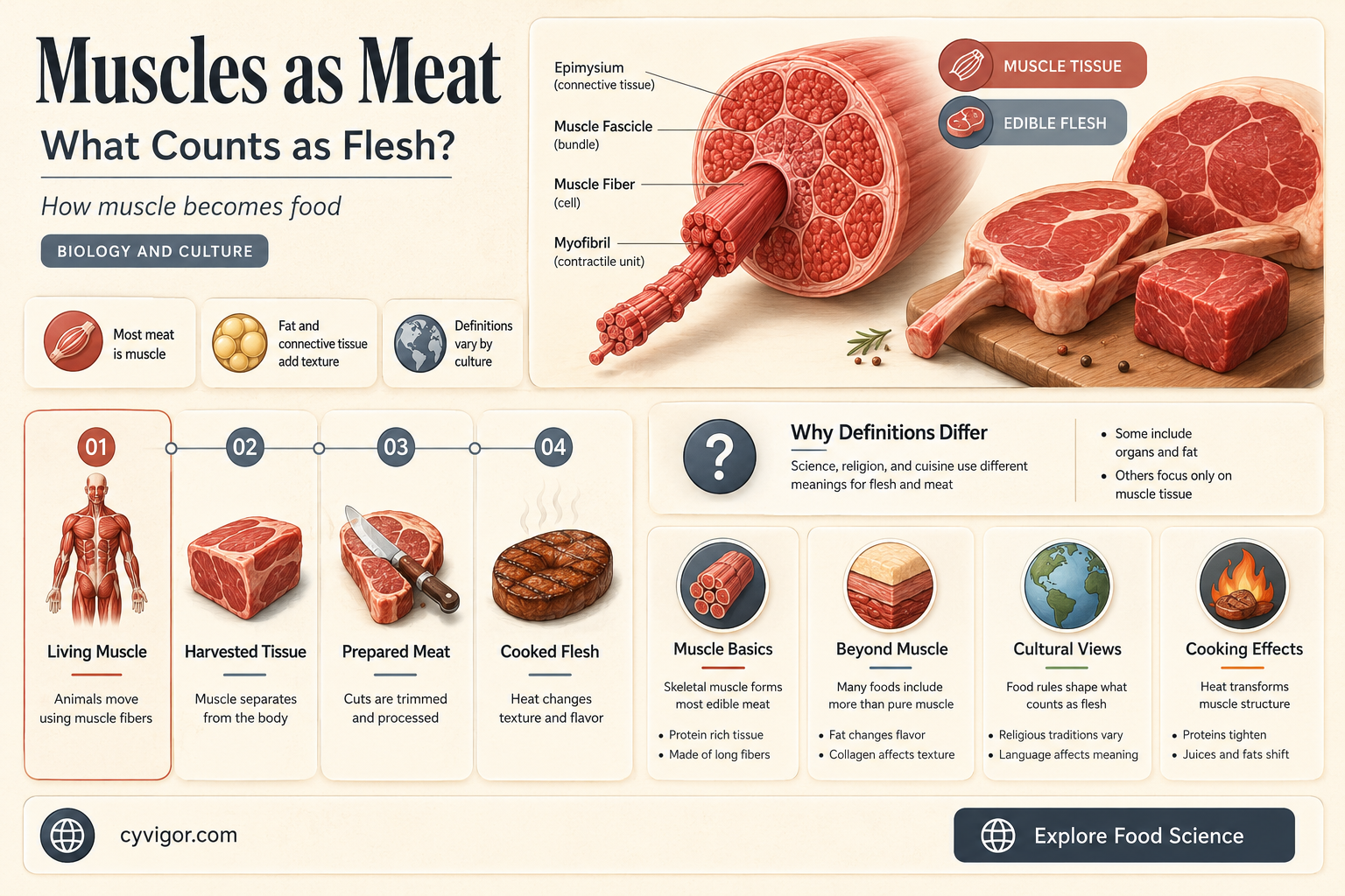 are muscles considered meat
