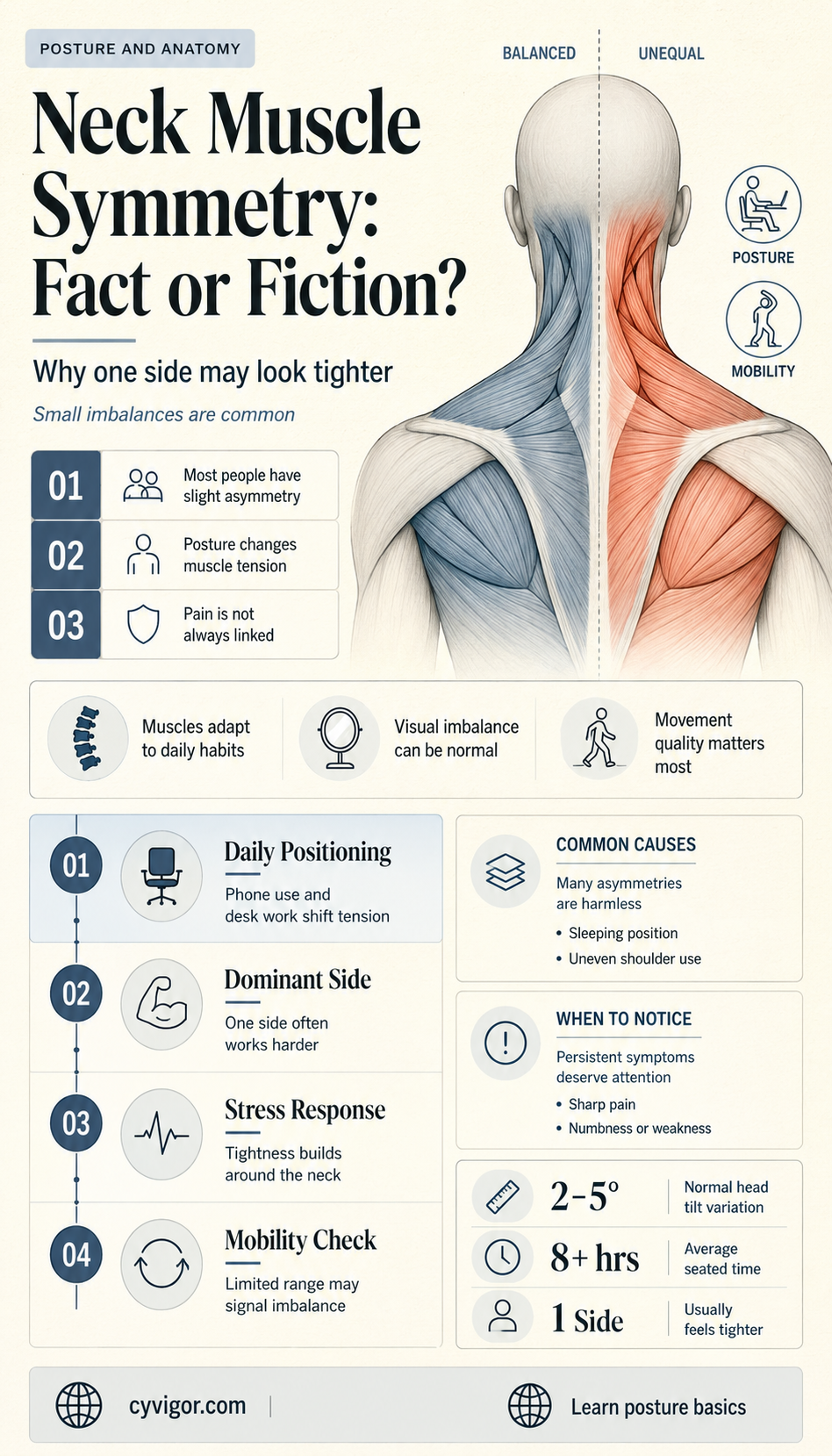 are neck muscles symmetrical
